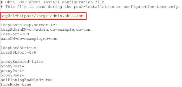 InstallOktaLDAPAgent.conf file orgURL value