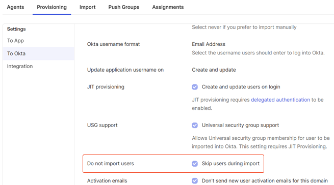 "Do not import users" option