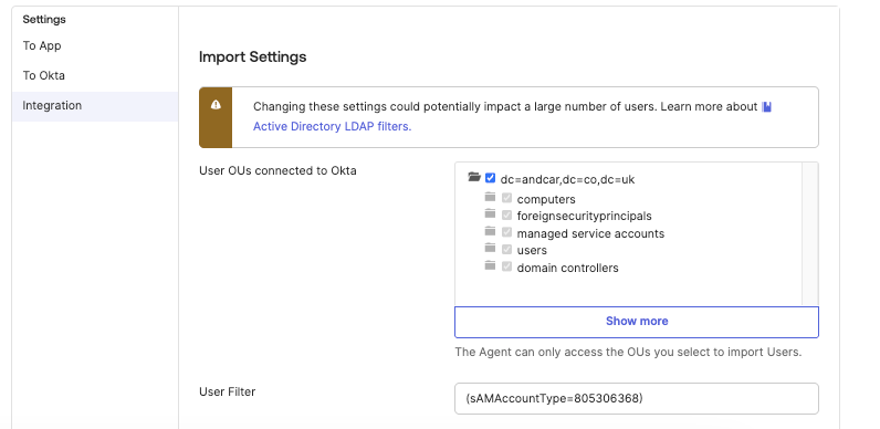Import Settings