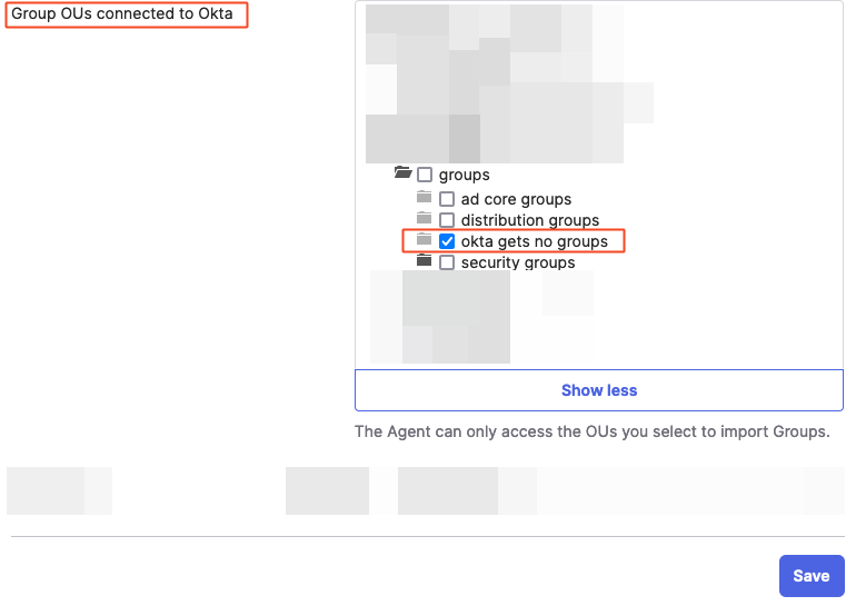 Group OUs connected to Okta