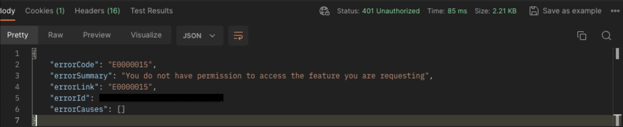 Error message