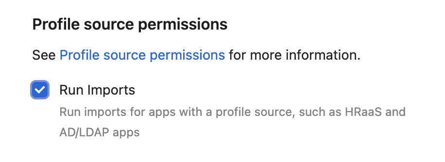 "Profile source permissions"&nbsp;settings