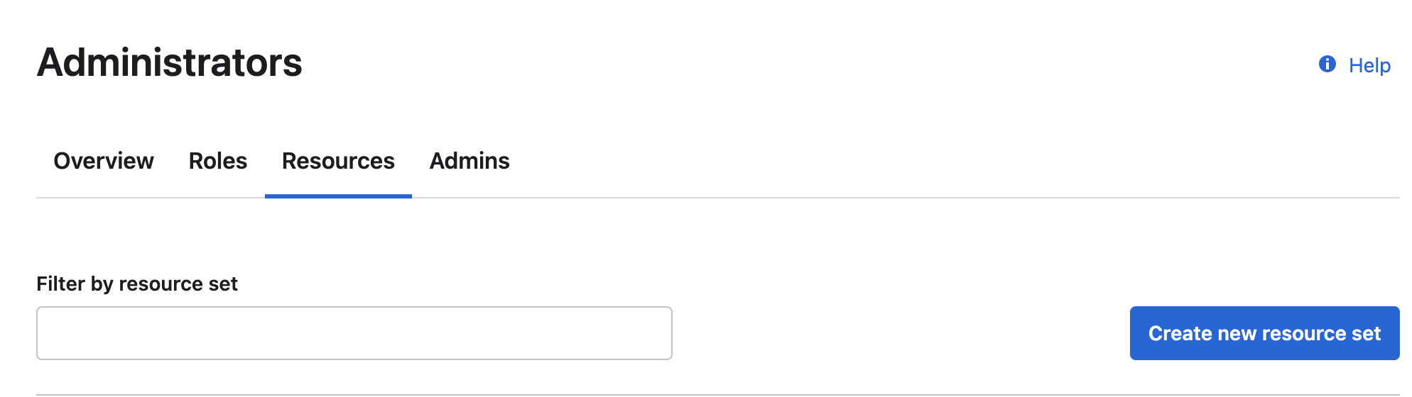 "Create new resource set" button