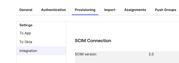 Provisioning tab