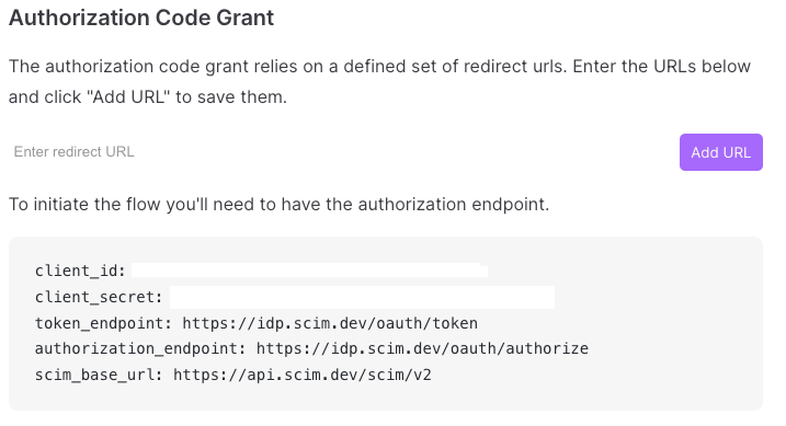 client ID and secret