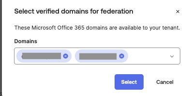 select verified domains for federation