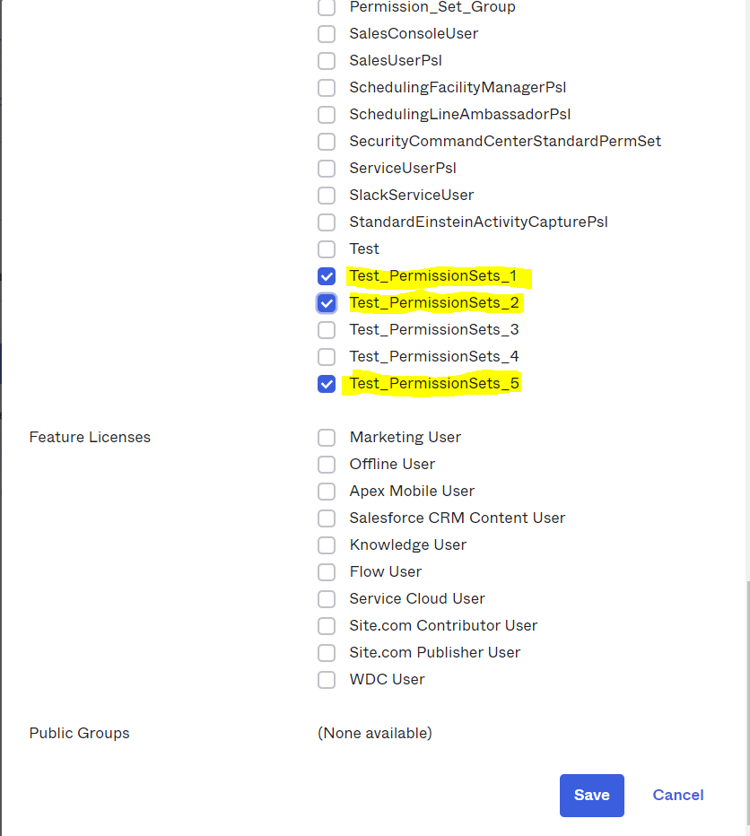 User's Permission sets in Okta