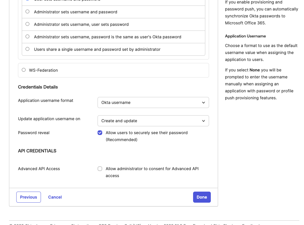Sign-In options