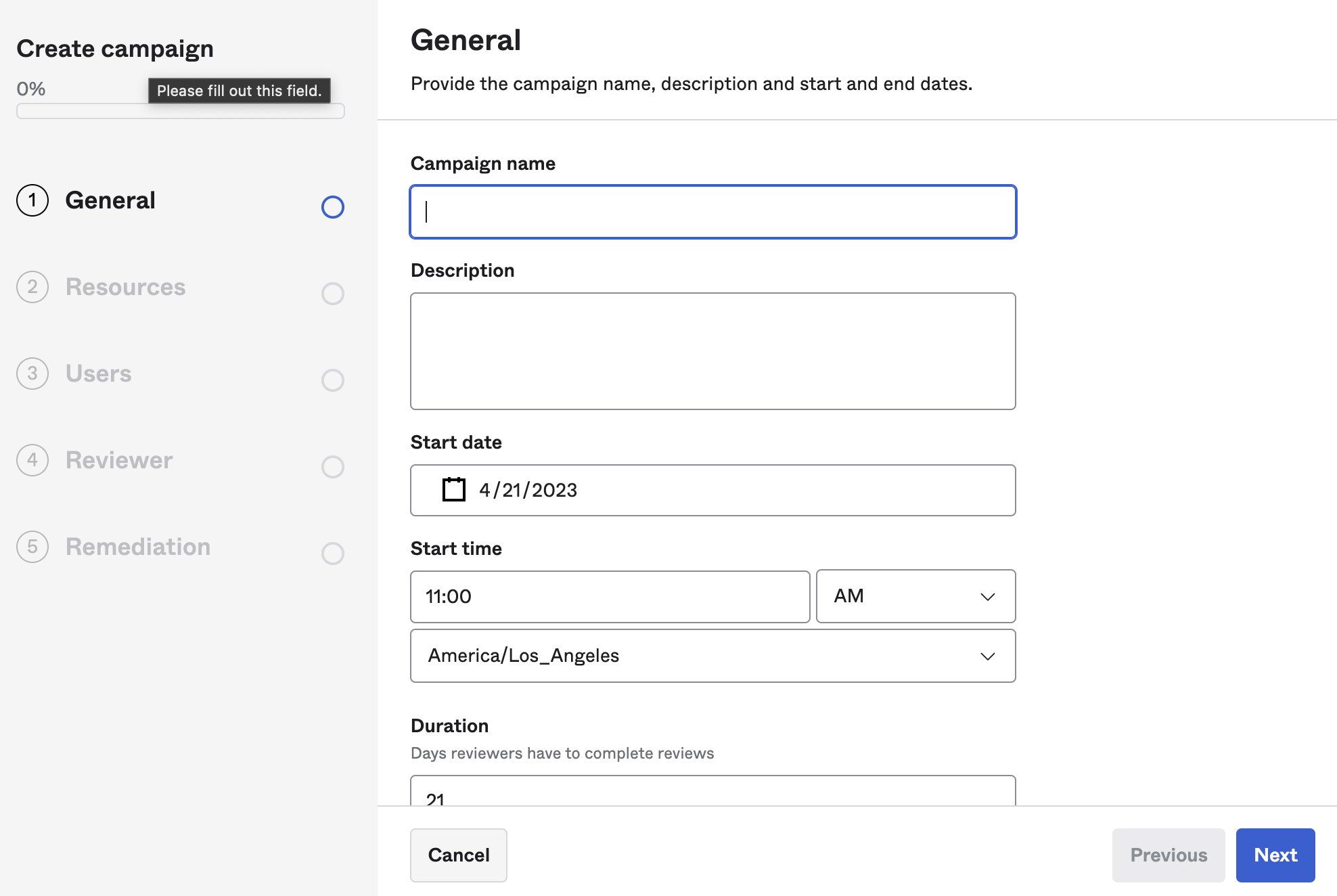 Create Campaign Wizard