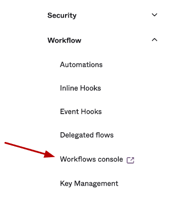 Workflows console