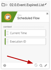 Scheduled Flow event card.