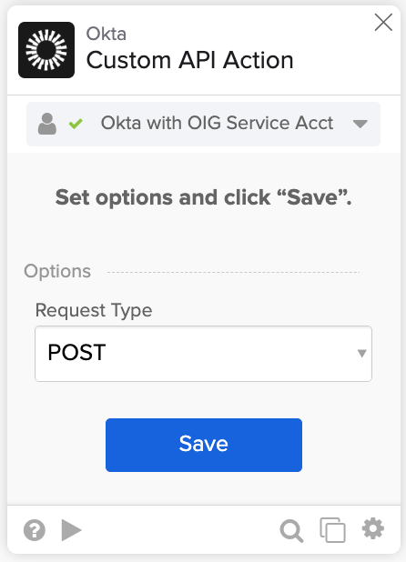 Custom API Action card
