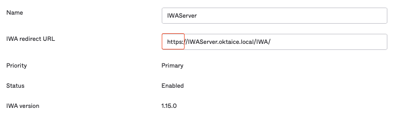 IWA redirect URL