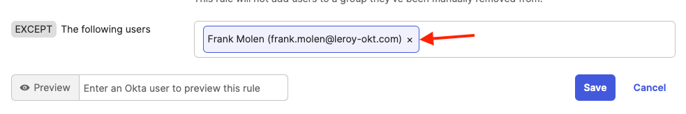 Except The following users&nbsp;section