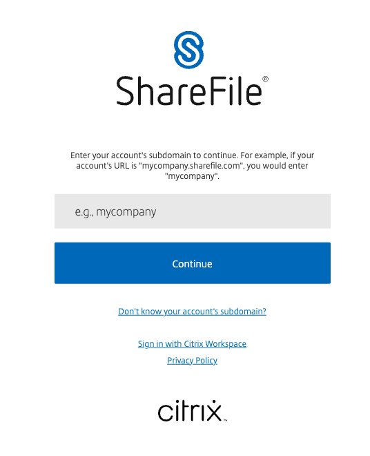 ShareFile login