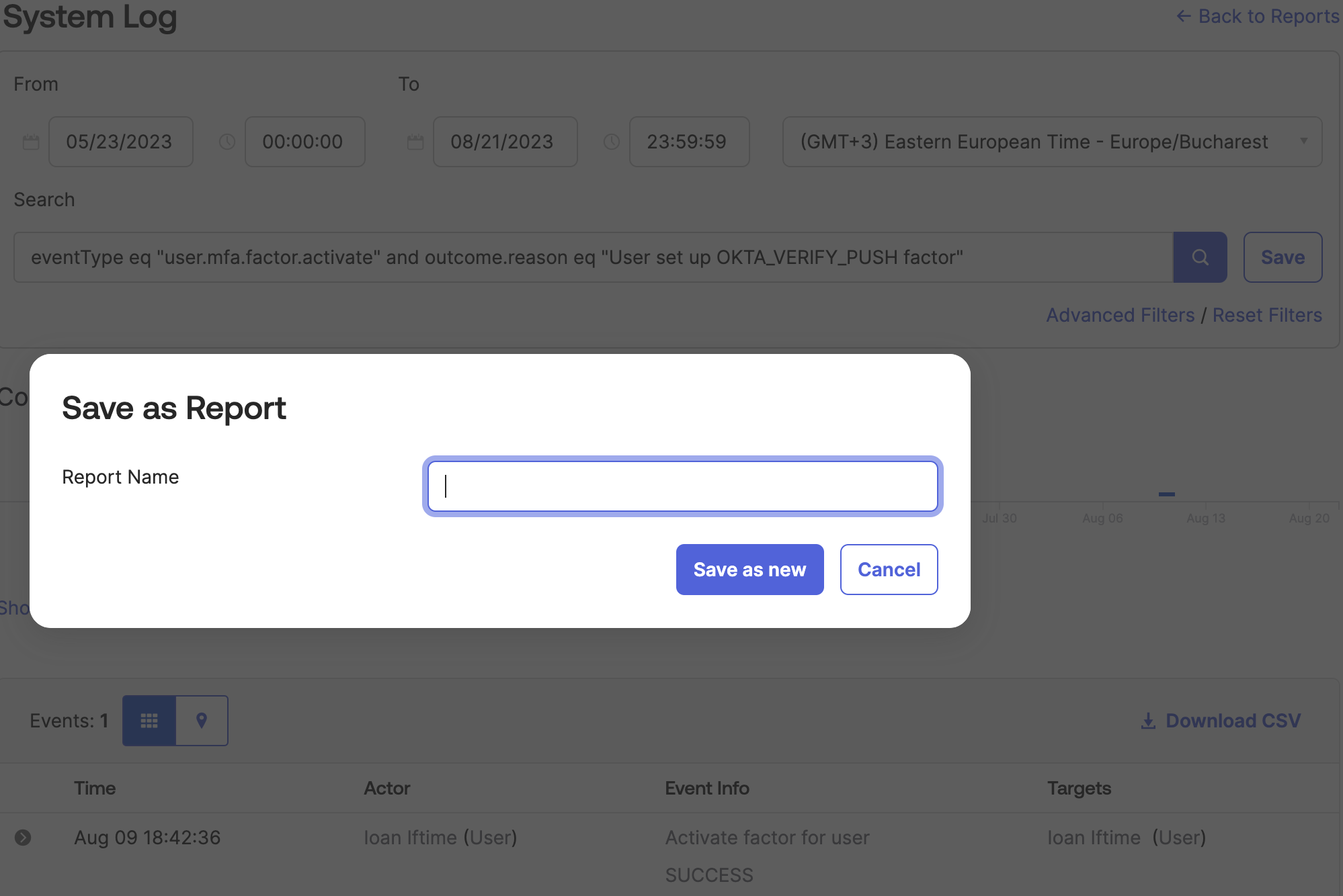 Save report