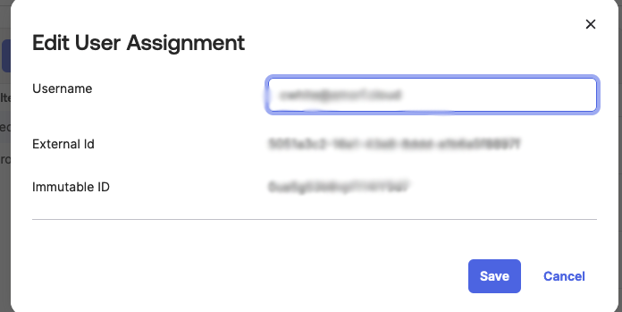 Edit User Assigment
