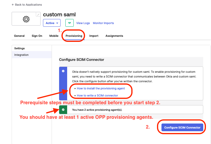 Configure SCIM Connector button
