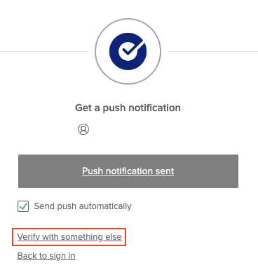 "Verify with Something else" button