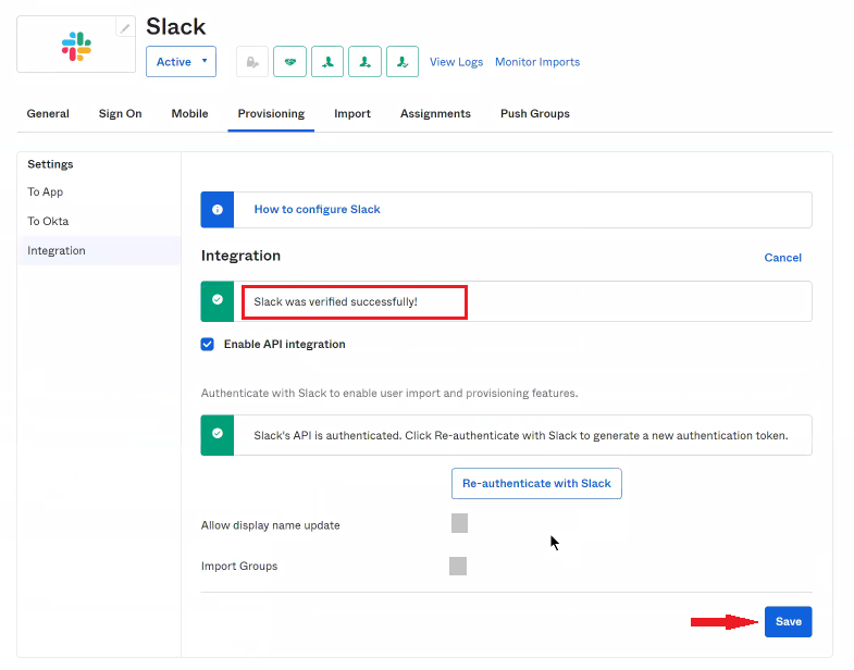 Confirmation message
