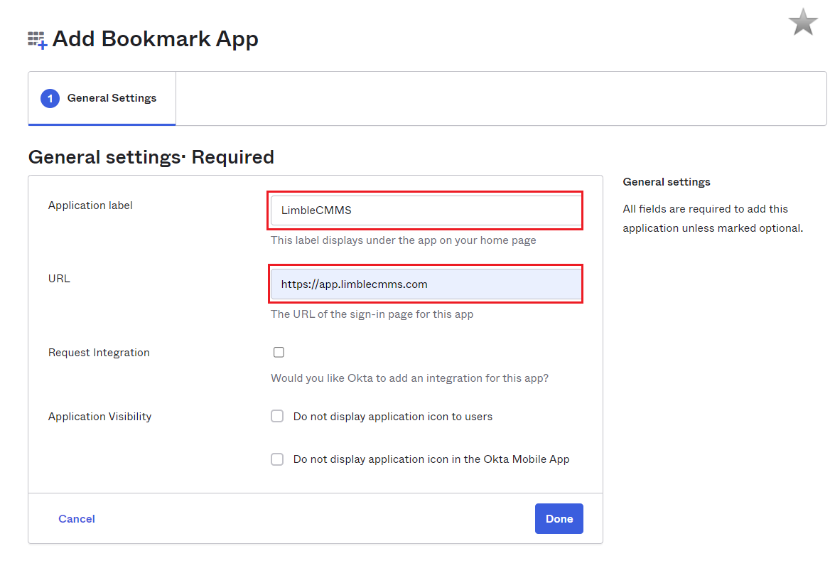 Application Visibility&nbsp;checkboxes