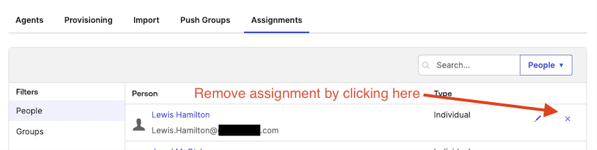 Assignment tab