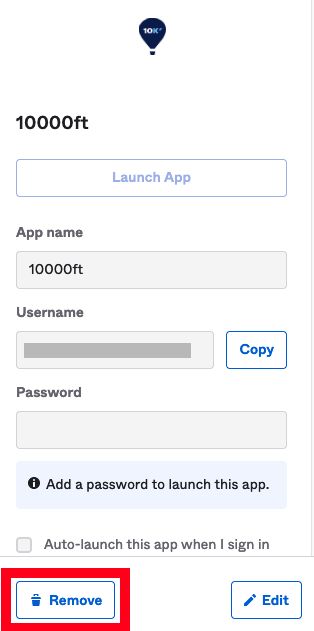 Remove button