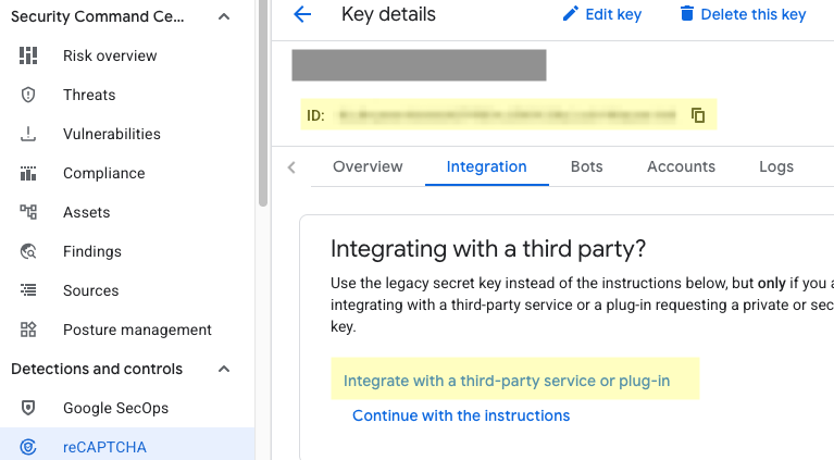 Integration tab