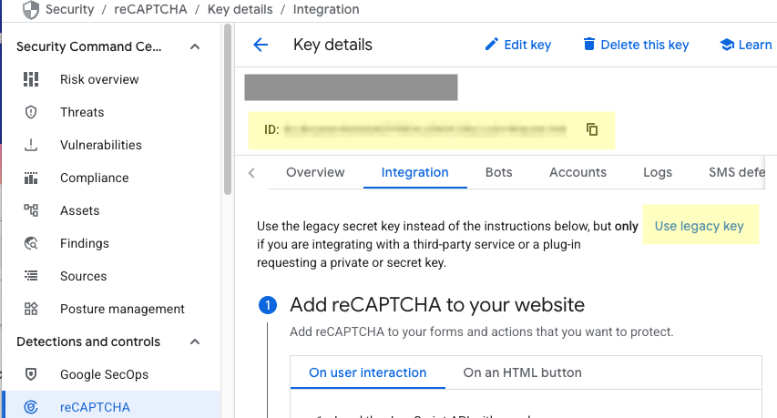 Use Legacy Key