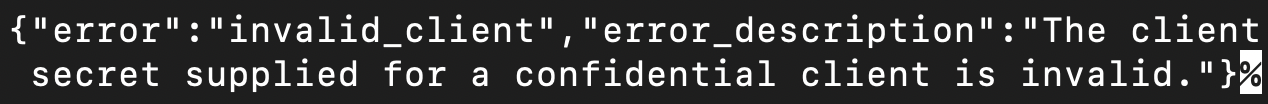 Second invalid_client Error