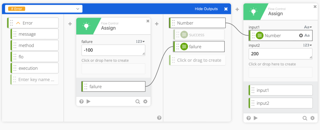 If Error card – section to handle error