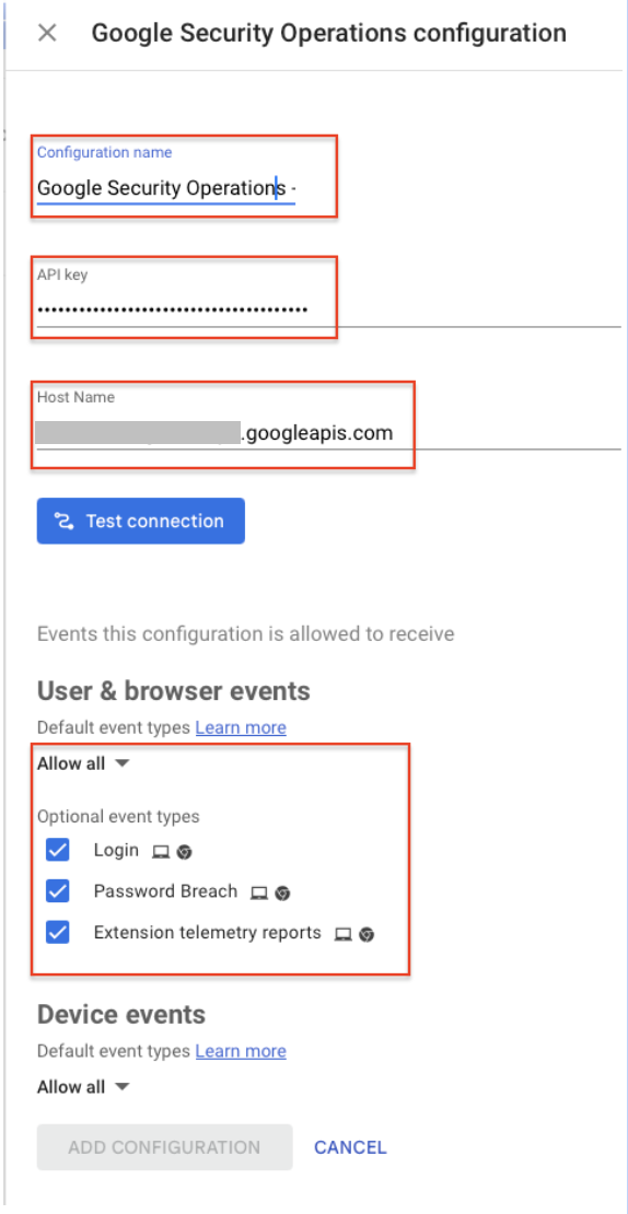 Configure Google SecOps setup
