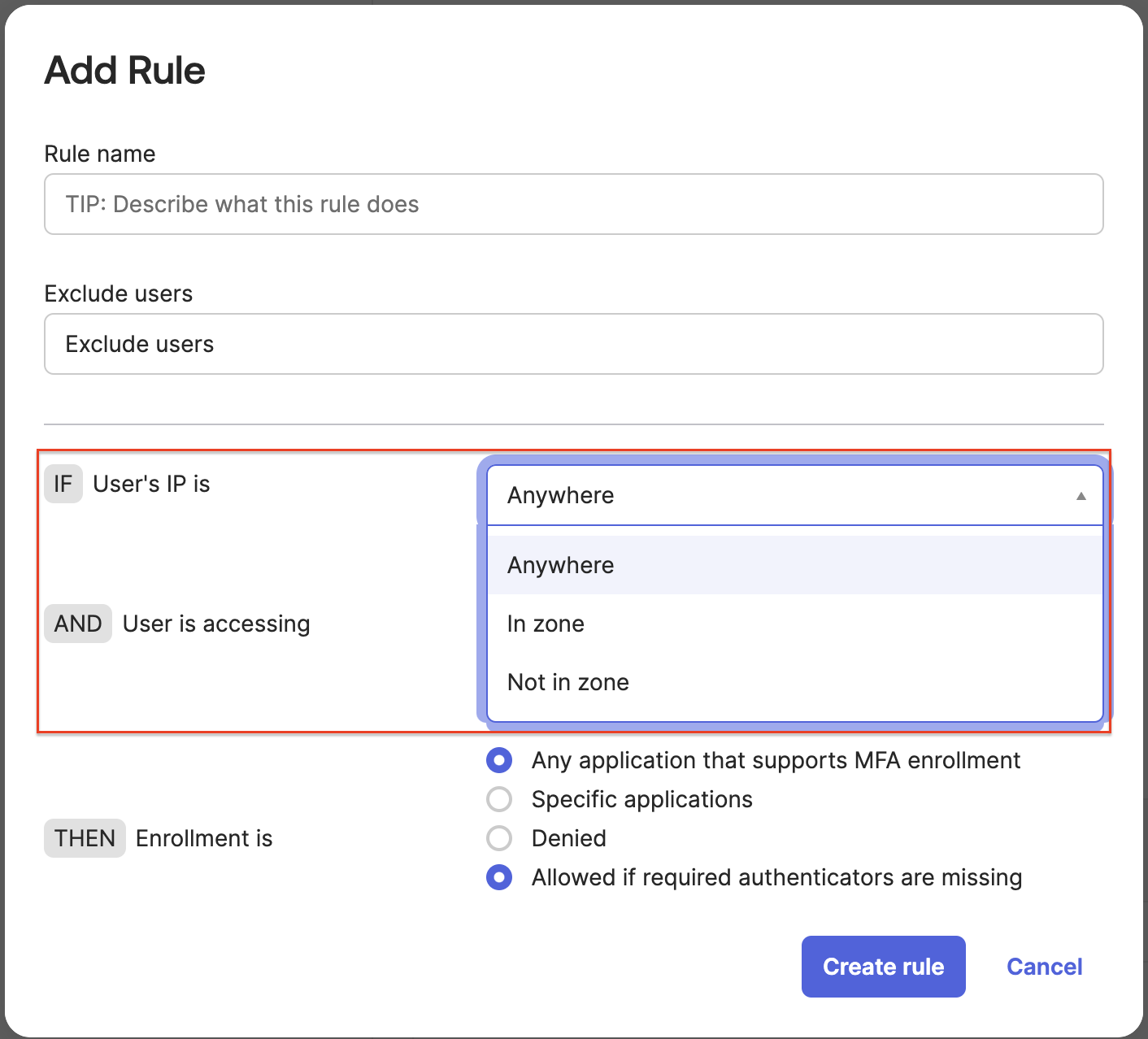 Add rule