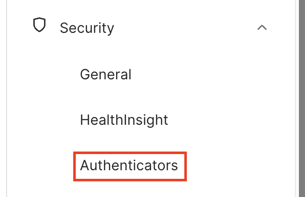 Authenticators tab