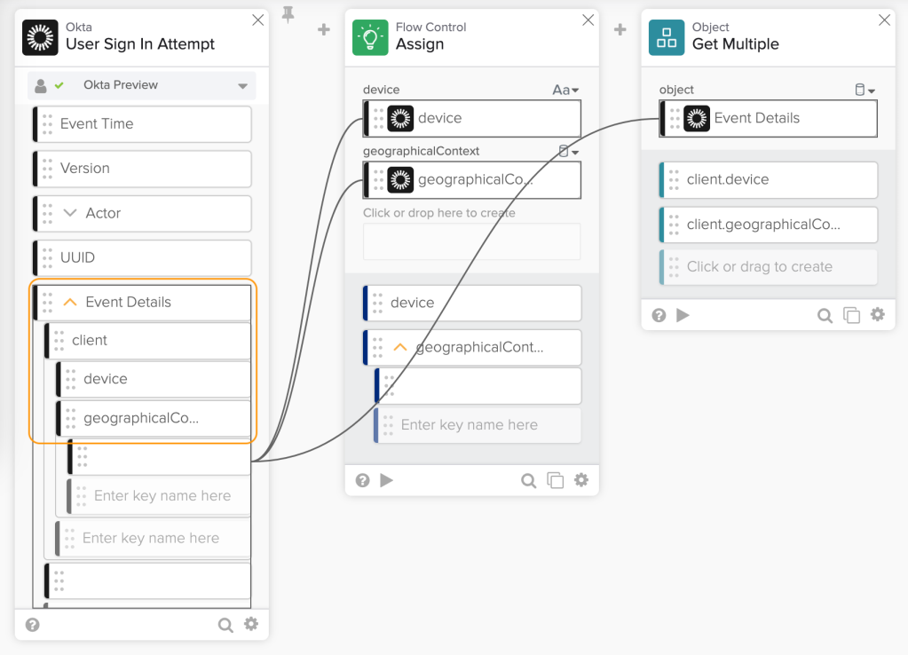Defining keys to extract in the JSON object