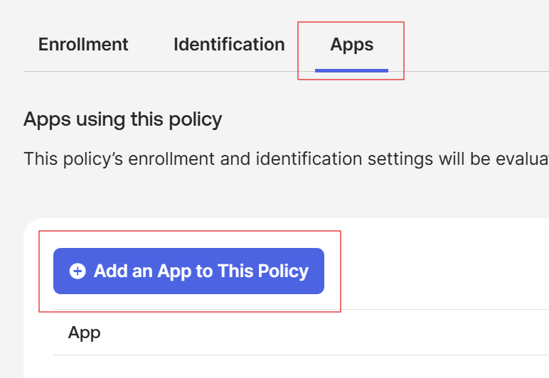 Add an App to This Policy