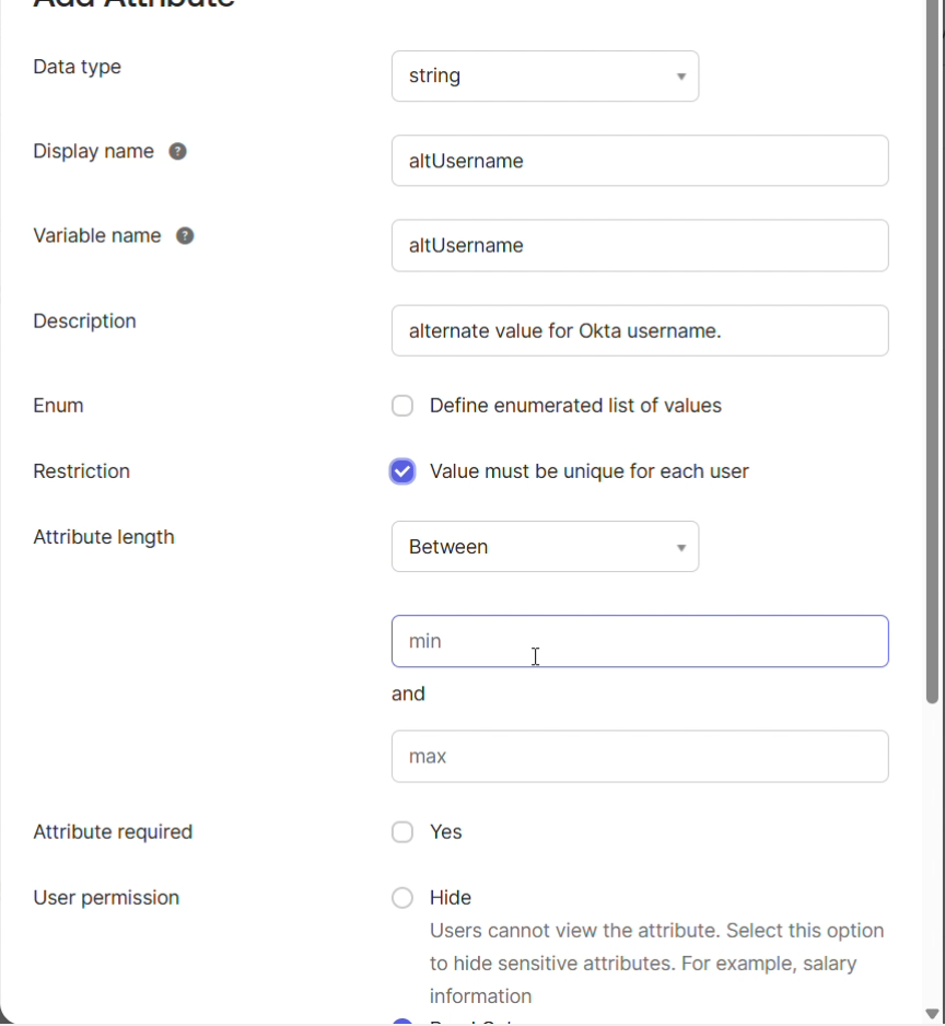 Attribute Configuration