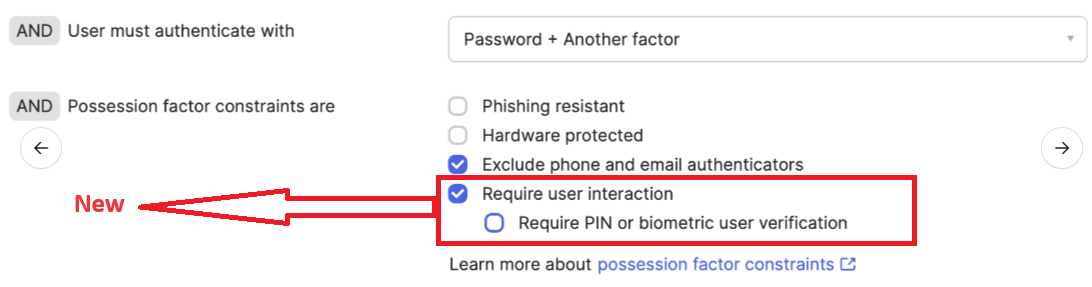 Authentication policy