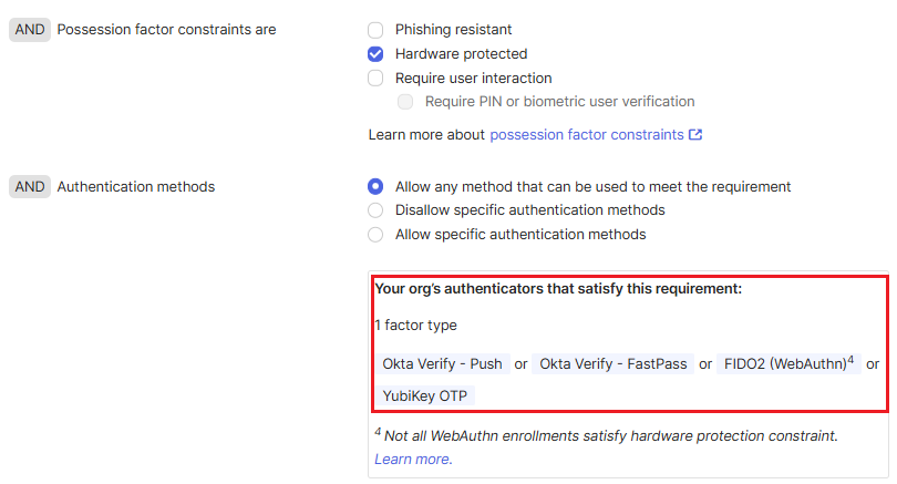 Authentication methods