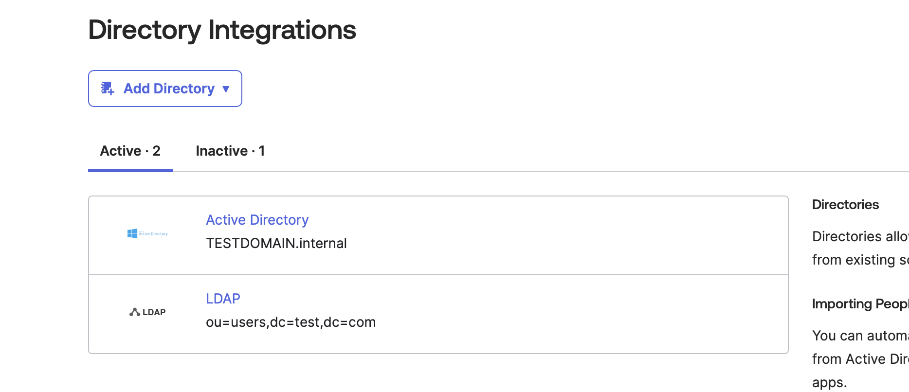 Directory Integration
