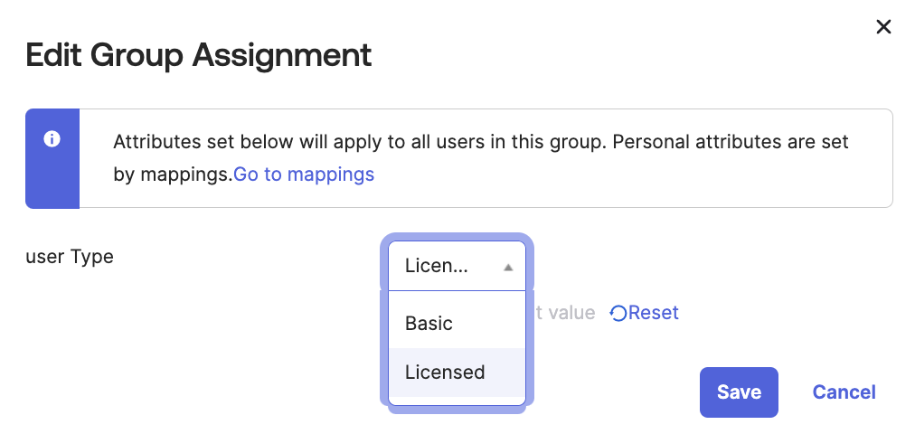 Edit group assignment