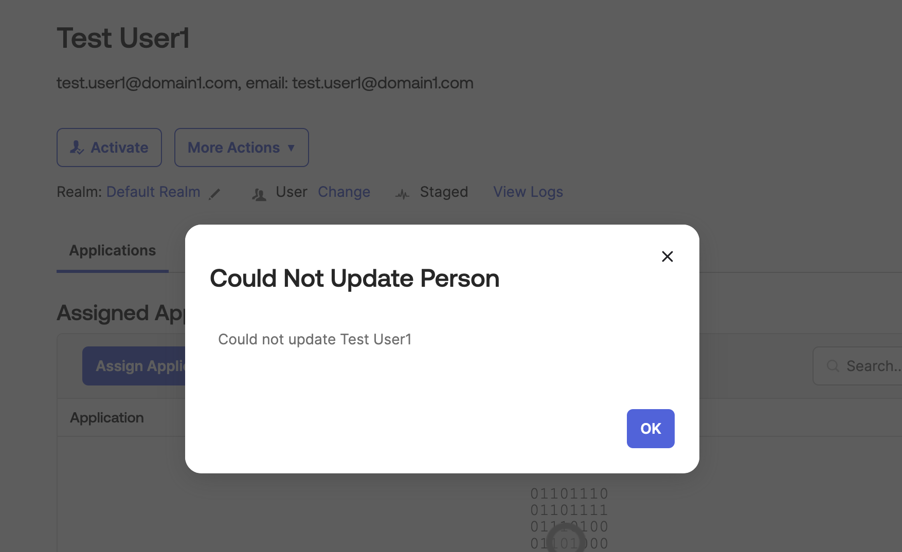 Error message