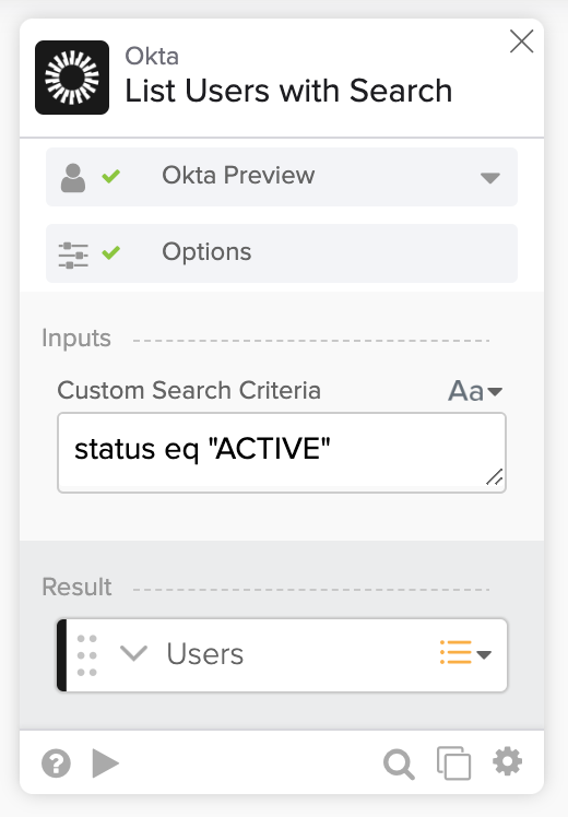 List Users with Search card