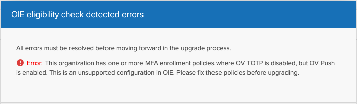 OIE elgibility error