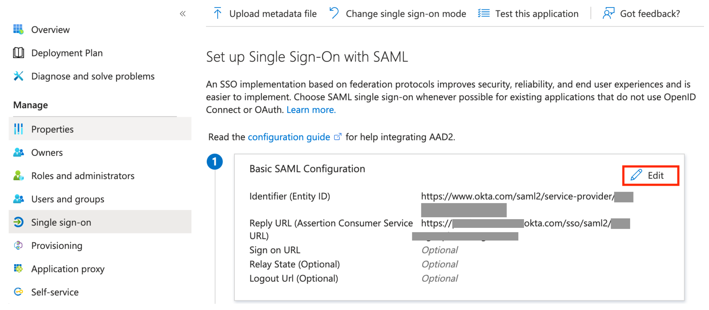 Basic SAML Configuration