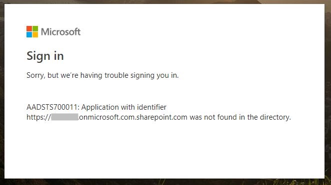 Microsoft Office 365 Error