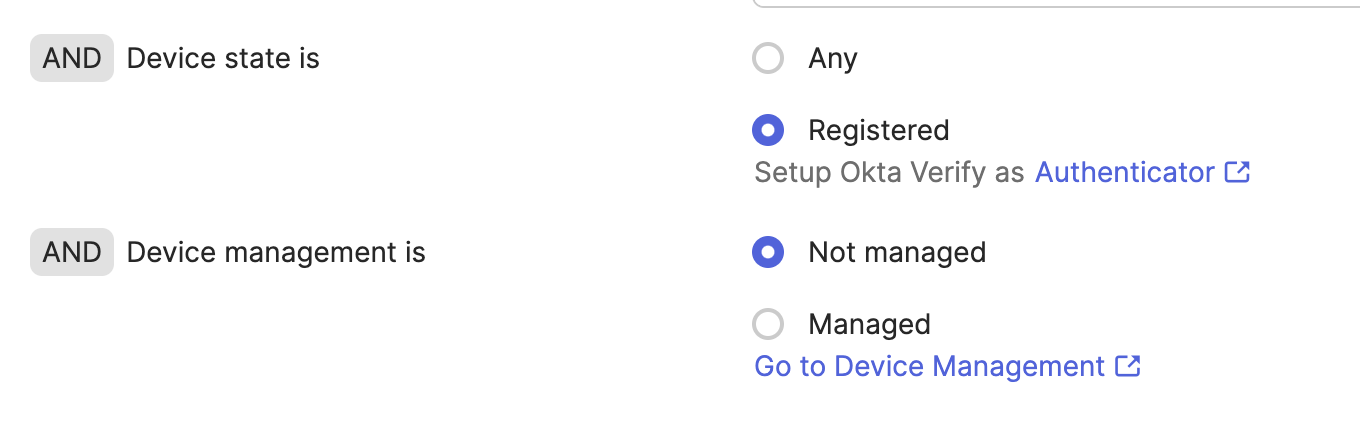 Authentication Policy Device State