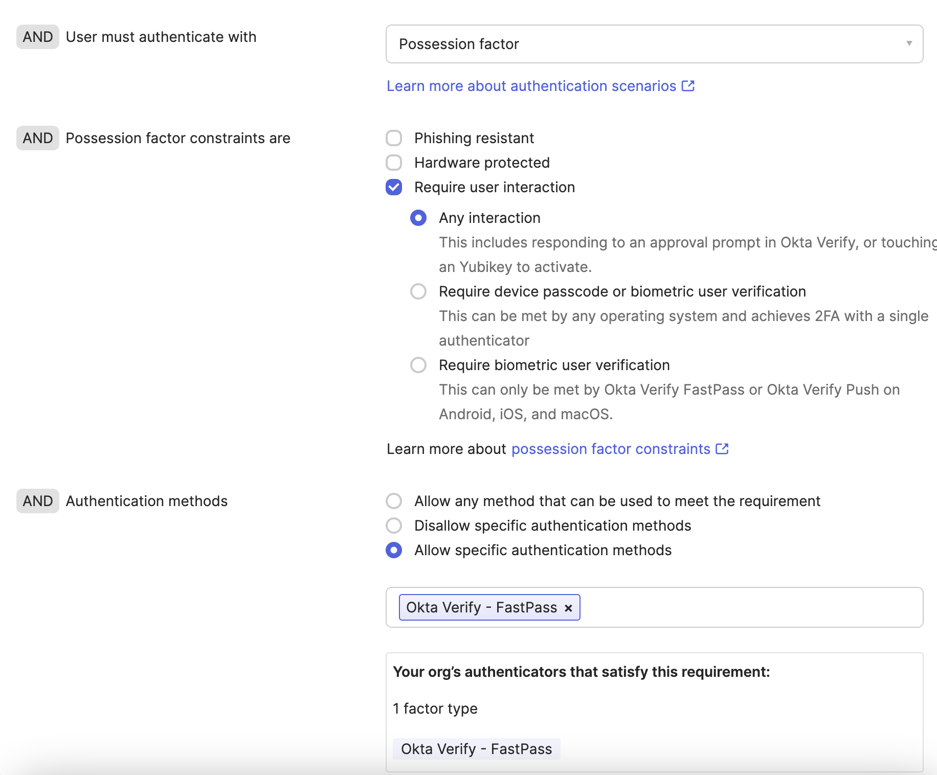 Authentication Policy other