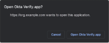 Open Okta Verify prompt
