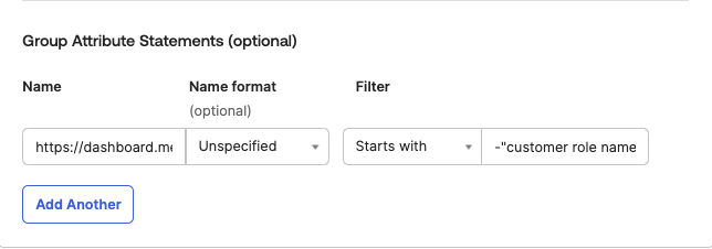 Group Attribute Statement Configuration